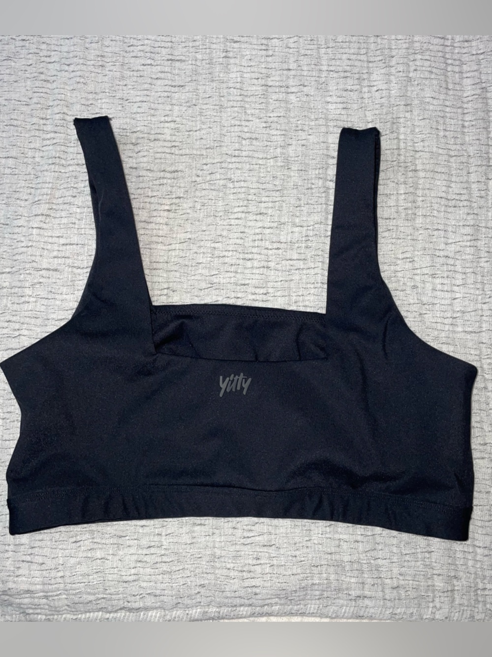 Yitty Ultra Lift Square Neck Sports Bra LARGE Black EUC - Picture 8 of 13